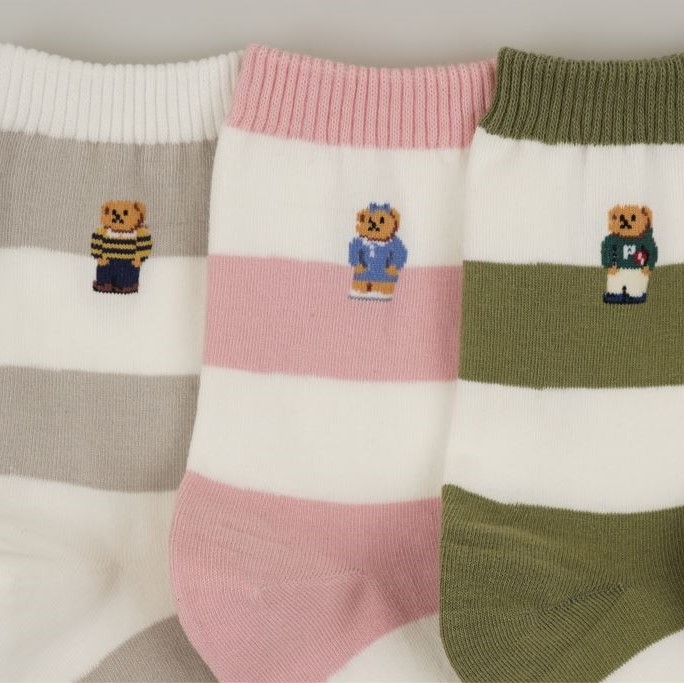 Teddy Bear Stripe Socks